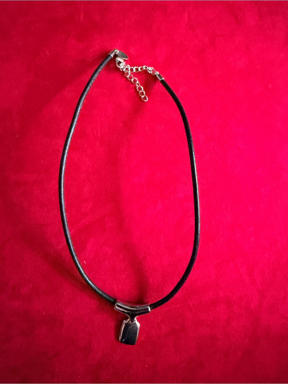 Lia Sophia Black Cord Necklace with Silver-Tone Pendant